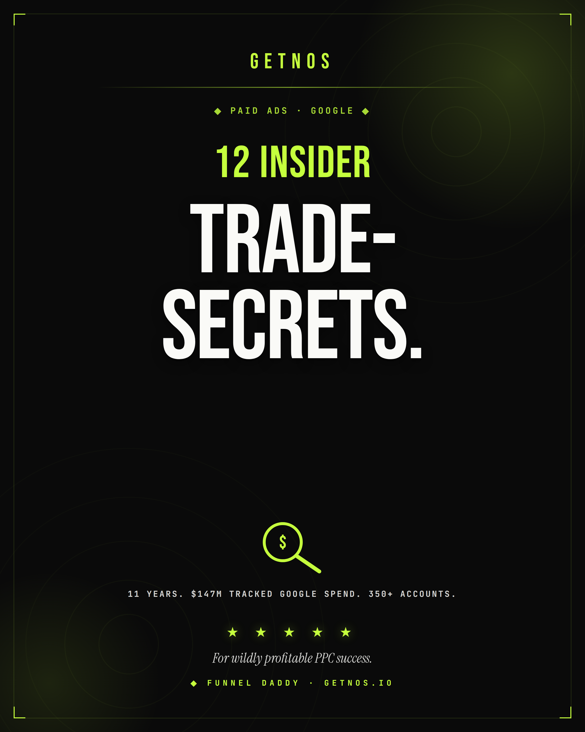 12 Insider Trade-Secrets To Double Or Triple Your Leads And Sales From Google Ads. Free playbook by GetNos.