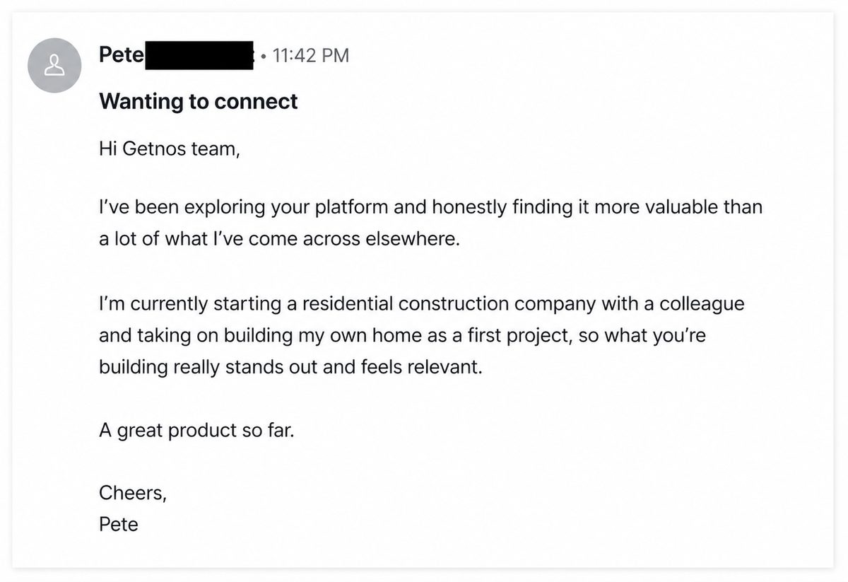 LinkedIn DM from Pete - more valuable than what I've come across elsewhere