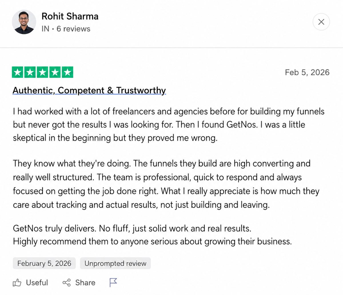 Trustpilot 5-star Rohit Sharma